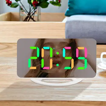 שעון דיגיטלי LED שעון מעורר נודניק מודרני USB לטעינה 12H 24H גדול מסך תצוגה עבור חדר השינה ליד המיטה קיר בעיצוב המשרד הילדים
